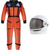 image:imageSpooktacular Creations Astronaut Costume with Helmet Space Suit for Toddler Kids Astronaut Halloween Costume for CosplayOrange jumpsuit with Helmet