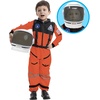 image:imageSpooktacular Creations Astronaut Costume with Helmet Space Suit for Toddler Kids Astronaut Halloween Costume for CosplayOrange jumpsuit with Helmet