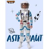 image:imageSpooktacular Creations Halloween Child Unisex Astronaut CostumePilot Jumpsuit for Kids Halloween Cosplay PartySilver