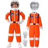 image:imageSpooktacular Creations Halloween Astronaut Costume for Kids Unisex Astronaut Outfit Toddler Pilot Jumpsuit for Themed PartyOrange