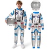 image:imageSpooktacular Creations Halloween Child Unisex Astronaut CostumePilot Jumpsuit for Kids Halloween Cosplay PartySilver
