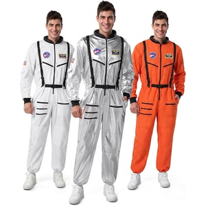 image:imageSpooktacular Creations Halloween Astronaut Costume Men Silver Space Suit Spaceman Jumpsuit Pilot Outfit for Cosplay PartiesSilver