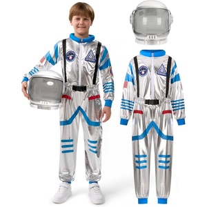 image:imageSpooktacular Creations Halloween Child Unisex Astronaut CostumePilot Jumpsuit for Kids Halloween Cosplay PartySilver