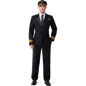 image:imageSpooktacular Creations Pilot Captain Costume Men Pilot Uniform Flight Jackets Outfit Adult Halloween Captain Costumes
